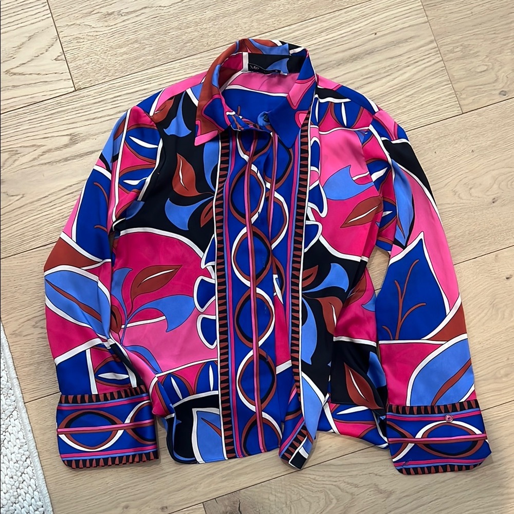 Vibrant Multicolor Patterned Blouse